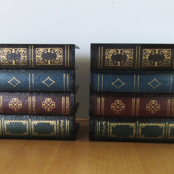 Vintage book shaped bookend boxes - jewelry, trinkets, hidden compartment - Picture 3 of 8